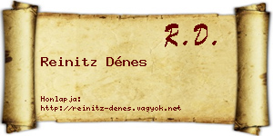 Reinitz Dénes névjegykártya